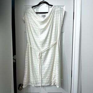 Avenue sleeveless white midi party dress with belt size 14/16